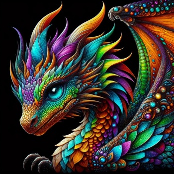 Solve beautiful friendly dragon showing off her colors jigsaw puzzle ...