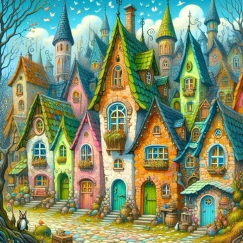 Solve Quaint Town jigsaw puzzle online with 100 pieces