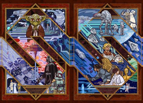 Solve Jian Guo Stained Glass Star Wars Esb Jigsaw Puzzle Online With 234 Pieces