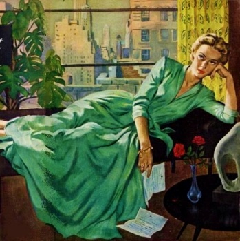 Solve Portrait of Girl relaxing on Sofa ~ Ray Projaska ( Yugoslavian ...