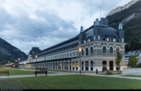 One impressive former railroad station on the border of Spain and France!  Now converted to a hotel, I would love to book a room for a weekend if I could!   (1st of 4)
