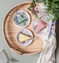 Desserts on a rattan tray