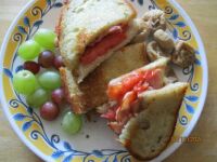 Bacon and Tomato on Sour Dough With Grapes and Figs