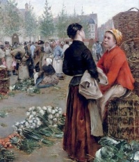 Chatting in the Marketplace  ~  Norbert Goeneutte (French, 1854-1894)