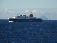 Arran Ferry with Ailsa Craig (Paddy's Milestone) on the horizon.