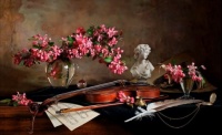 Still Life With Violin And Flowers (7)