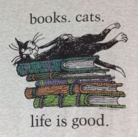 books.  cats.  life is good.