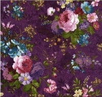 purple floral fabric that I just bought 4 yards of