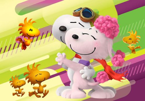 Solve Snoopy with Fifi jigsaw puzzle online with 35 pieces