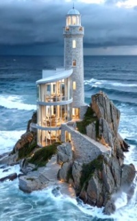 Old Lighthouse with Glass Cabin