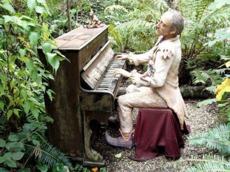 "Forêt enchanté"  - Pianiste sculpté dans le bois