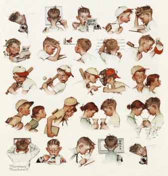 Solve Norman Rockwell jigsaw puzzle online with 81 pieces