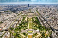 South View from the top of the Eiffel Tower, Paris