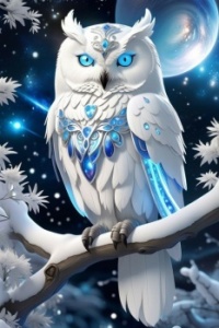 Owl - White & Blue