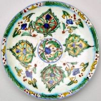 18th Century Ceramic Dish with Leaf Pattern