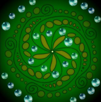Pentagonal green flower