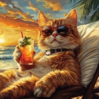Summer cat 😊   (the number of pieces can be changed from 9 to 306)