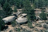 Weird rocks next to Grand Canyon Railway tracks