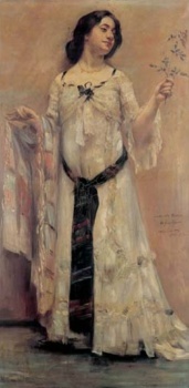 Lovis Corinth: Charlotte in weißem Kleid (1902)