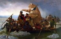 Washington crossing the Delaware (with a fat cat to guide the way) _FATCATART