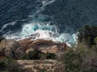 From lookout at Cape Tourville, Tasmania - boiling surf below