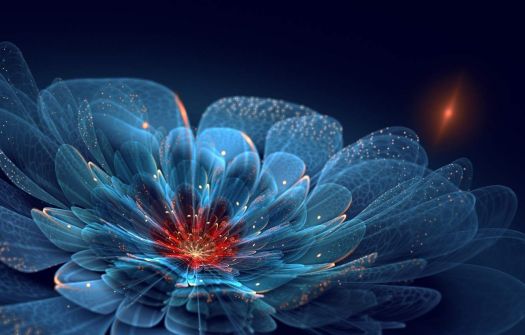 Blue fractal flower