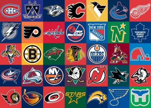 Solve Old NHL Logos jigsaw puzzle online with 104 pieces