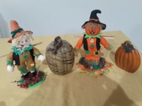 Scarecrows and glass pumpkins