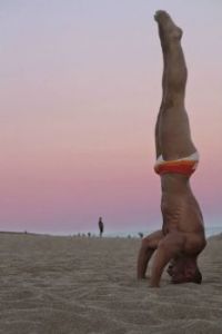 Headstand in the sunset