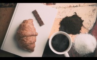 Chocolate, Coffee and Croissant