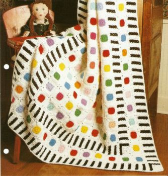 Dots and Stripes Crocheted Afghan
