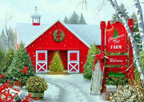 Solve Christmas Tree Farm Barn Jigsaw Puzzle Online With 70 Pieces