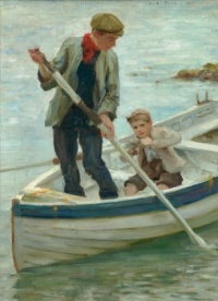 Henry Scott Tuke (British, 1858–1929), Keeping Her Off (1900)