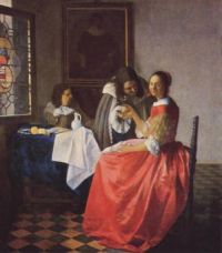 Woman and Two Men Jan Vermeer van Delft