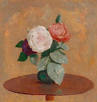 Solve Roses in a Vase on a Small Table, 1900, Odilon Redon (1840-1916 ...