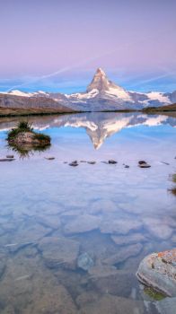 Matterhorn reflection in Lake Stellisee, Swiss Alps