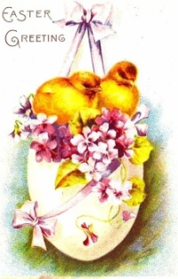vintage Easter eggs, card