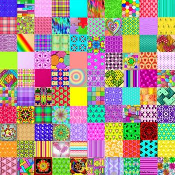Fun And Smiles For Everyone!  100 Different Squares