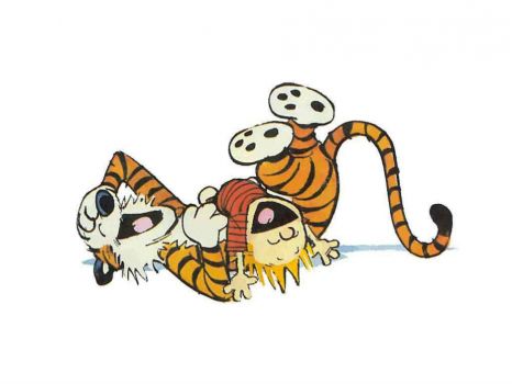 Calvin & Hobbes Having a Good Time