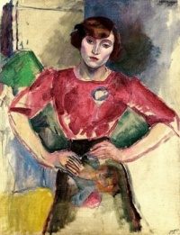 Hermine in a Red Blouse 1909 ~ Jules Pascin (Bulgarian,1886-1970)
