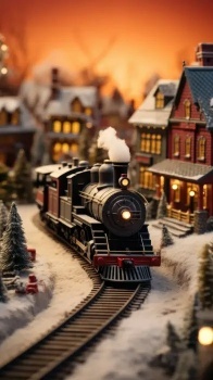 Chugging Along through the Village