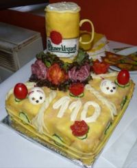 slaný narozeninový dort 110 = ona + on (salty birthday cake ,110=she + him)