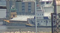 Recovering Barges Next to Power Plant, Keokuk, Iowa, Lock 19, Mississippi River