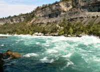 Niagara River, downstream from the Falls, on the Canadian side