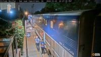 Christmas conductors wave - Amtrak #595, San Juan Capistrano CA, 2024-12-23
