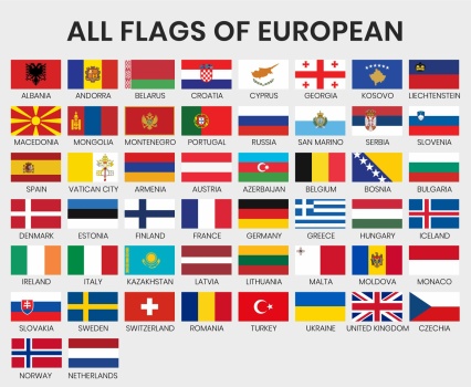 Solve All flags of european countries jigsaw puzzle online with 300 pieces