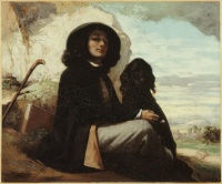 Gustave Courbet - Self-Portrait with a Black Dog, 1842