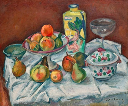 Solve La Table après le dîner ou Nature morte, vase vert, 1910, Achille ...