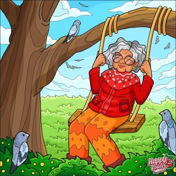 Solve PUZZLE - Swinging Grandma jigsaw puzzle online with 600 pieces