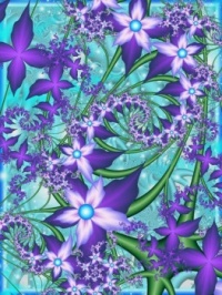 Fractal In Purple & Turquoise